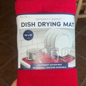 Kitchen Basics Red Dish Drying Mat Brand New✨